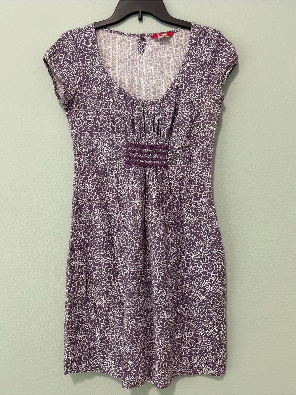 Boden Purple Floral Scoop-Neck Day Dress